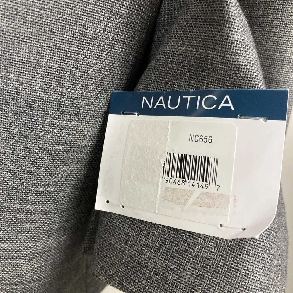 Nautica Men Modern Fit Active Stretch Structure Weave Red Sport Coat Grey 42S